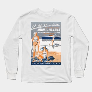 Cruise-Way Summer Vacations 1937 Vintage Flyer Long Sleeve T-Shirt